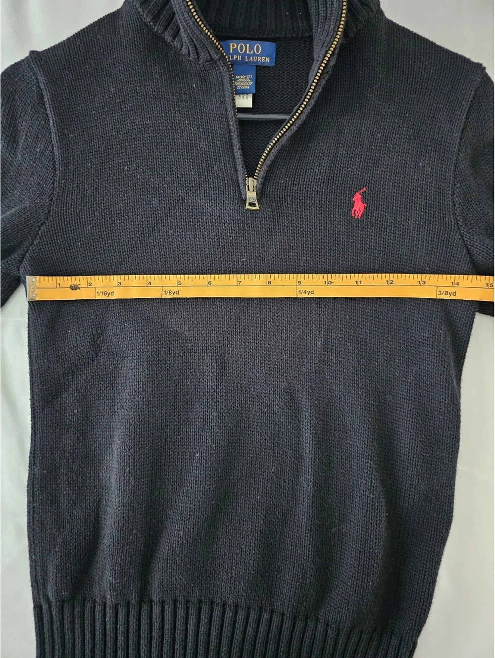 Polo Ralph Lauren Boys' Black Half-Zip Cotton Sweater Size M (10-12)